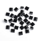 Xilitata Natural Black Onyx Stone Beads, Each Approximately 5x5x2mm Square 2-Hole Spacer Bead, are Used to Make Bracelets, Earrings, Necklaces, with Each String Measuring 15-16 Inches - color: Black Onyx