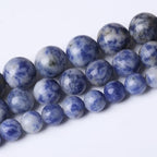 Blue Dot Stone Beads for Jewelry Making DIY Bracelet Necklace Jewelry Making 1 Strand 15.5inch 31PCS 12MM - color: Blue Dot Stone, size: 12MM