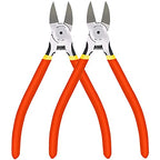 2 Pack Wire Cutters MC-180, Ultra Sharp 6 inch Precision Flush Side Cutters with Longer Cutting Edge, Powerful Heavy Duty Pliers, Ideal for Cables, Wires, Zip Ties, Electrical & Most Cut Needs - color: 6"- Pack 2