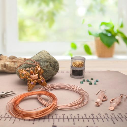 The Beadsmith Half-Round Craft Wire – Soft Temper Jewelry Wire, Copper Color, 21 Gauge, 7 Yards - color: Copper, size: 21 Gauge