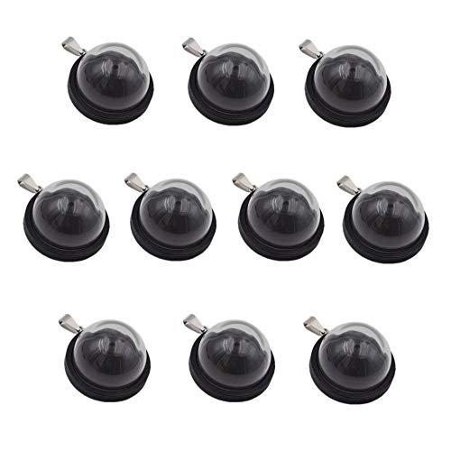 10-Piece Glass Dome Pendant Set with Wooden Base and Hollow Glass Cabochons (30mm Dark Coffee) - size: 30mm Dome Dark Coffee