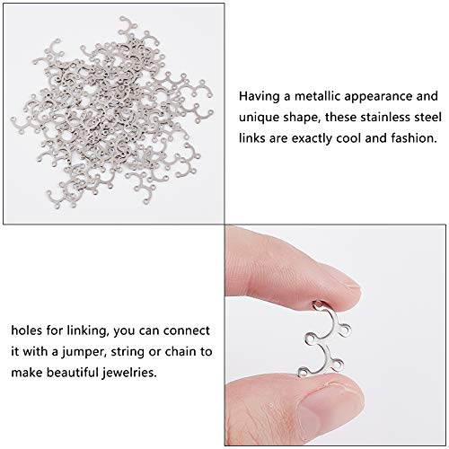 ARRICRAFT 200pcs Stainless Steel Chandelier Components Links Silver Tone Connector Jewelry Making Supply for Pendant Earring DIY Crafting