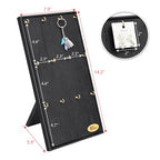 Ikee Design Wooden Jewelry Display Stand with 12 hooks, Earring Display with Hooks, Bracelet, Earring, Keychain Stand for Selling,7.8W x 7.8D x 15.9H in, Black Color - color: Black