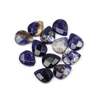 Cherry Blossom Beads Sodalite Beads 12x15mm Faceted Top-Drilled Teardrop - 12 pcs/ 8 Inch Strand - color: Sodalite