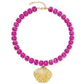 Chunky Beaded Starfish Shell Necklace for Women Colorful Boho Summer Chain Choker Beach Necklace with Acrylic Beads Trendy Chunky Jewelry Gifts - color: XL005C1