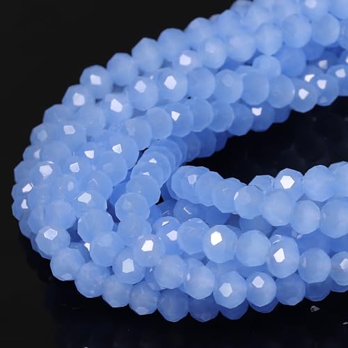 5 Strands 4mm 550PCS Blue Crystal Beads, Song Xi Porcelain Jade Glass Beads for Jewelry Making, Gemstone for Necklace Earring, Arts and Crafts,DIY, and Craft Supplies - color: Blue, size: 4mm(5 Strands)