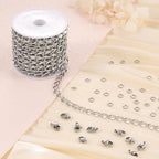 Jabogrii 5 Meters Oval Lip Jewelry Making Chains Silver Stainless Steel Chain with Lobster Clasps and Jump Rings for Jewelry Making - color: Oval Lip Silver