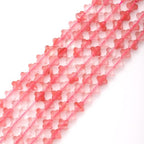 8mm Natural Watermelon Red Gemstone Faceted Clovers Beads Four-Leaf Spacer Loose Beads for DIY Jewelry Making Beads - color: Watermelon Red