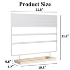 Earring Holder Organizer Stand - Earrings Display Rack 144 Holes Jewelry Holder Tower with Wooden Tray for Earrings Rings White - color: White