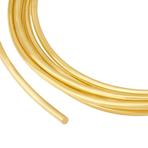 BENECREAT 9.84 Feet Solid Brass Wire, 6 Gauge Round Soft Brass Wire for Jewelry Making Craft Gem Wrapping - color: Gold, size: 6 Gauge