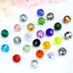 Dowarm 200 Pieces 4mm Round Crystal Glass Beads for Jewelry Making Crafts Wine Charms Wind Chimes Suncatchers, Faceted Rondelle Loose Spacer Beads, Mine Silver - color: 14-Mine Silver, size: 4MM
