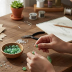 Large Hole Beads for Jewelry Making-100pcs 14mm European Rondelle Spacer Beads,Big Hole Craft for Bracelets(Green) - color: Green