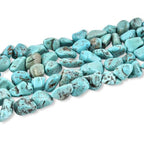 15 Inch 10-12mm Turquoise Gemstone Free Form Tumbled Pebble Semi Precious Irregular Strand Drilled Stone Spacer Beads for Jewelry Making - color: Turquoise 10-12mm