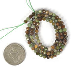 Green Opal 4mm Faceted Round Beads Loose Beads 16 Inch for Jewelry Making Beads - color: Green Opal