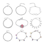 U7 Women Girls Barefoot Jewelry 18K Gold or Rose Gold Stainless Steel Heart/Rope/Figaro/Cuban Chain Anklet Foot Bracelet, 25-30 CM Long - color: Stainless Steel-3mm-Wheat Chain