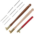 Stainless Steel Crochet Hooks for Embroidery Beading Knitting Sewing Tools Brown Set