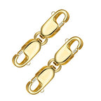 Bracelet Extender Gold Necklace Clasps and Closures 14K Gold Plated 925 Sterling Silver Double Lobster Clasp Double Claw Connector for DIY Jewelry Making（2pcs） - color: C-14K Gold