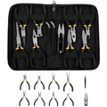 11PCS Jewelry Pliers Set, Long Nose, Diagonal, End Cutting, Bent Nose, Combination, Flat Nose, Needle Nose & Round Nose, Tweezers and Storage Bag, Jewellery DIY Making and Repairing Supplies