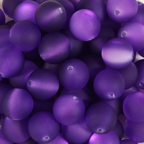 25pcs Resin Transparent Frosted Beads 16mm Cat Eye Circular Rubber Bead Spacer Bead DIY Making Friendship Bracelet Phone Chain Keychain Pen Beads Accessories (Dark Purple) - color: Dark Purple