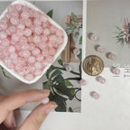 8mm Crackle Glass Beads for Jewelry Making, 700Pcs Round Crystal Beads for Bracelets, DIY Crafts (Lt Pink Crackle) - color: Lt Pink Crackle