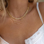 Freekiss Women's Layered Necklace Set - 3 Piece Dainty Gold Jewelry for Everyday Stacking | 14K Gold Plated Snake Chain, Rope Chain, Cuban Chain | Adjustable Length 14-18.5 Inch | Gift Ready - color: Gold, style: 8mm Cuba+Box Chain+2.5 Cuba