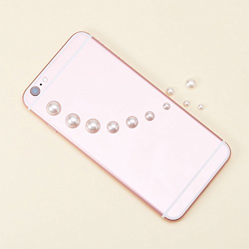 PH PandaHall Flat Back Pearl Beads 690pcs 6 Sizes Beige Craft Pearl Cabochons Half Pearls Loose Beads Gem for Nails Cup Shoes Wedding Dress Scrapbooking Diamond Phone Nail Art Making 4/5/6/8/10/12mm - color: Beige