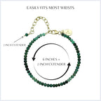 Faceted Bracelet for Women, Certified 925 Sterling Silver with 18K Gold Vermeil Healing Crystal Bracelets for Women - Crystals and Healing Stone Bracelet Women Jewelry for Gift - color: Emerald