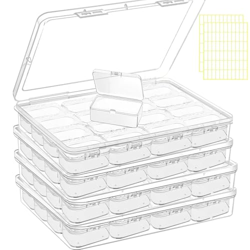 68pcs Bead Storage Containers, Bead Organizer Boxes And Craft Storage Boxes For Bracelet Making DIY Jewelry Craft Nails, Bracelets, Jewelry, Diamonds, Clay Beads, (4 Pack 1.93x1.65x0.95inch) - color: 4 Pack 64pcs(1.93x1.65x0.95inch)