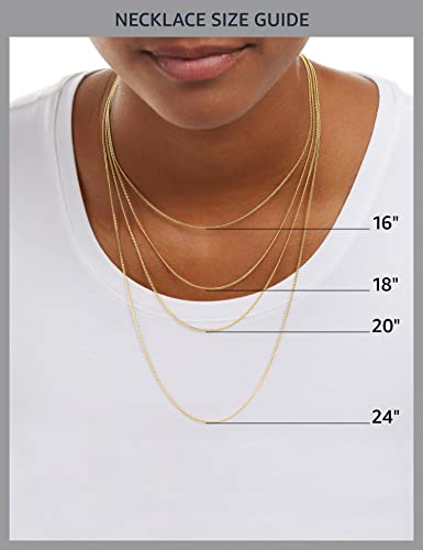 Amazon Essentials 14k Gold or Sterling Silver Plated Figaro Chain Necklace - color: Yellow Gold, size: 20", style: 4 mm