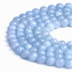 Natural Gemstone Loose Beads Smooth Round Approxi 15 inch DIY Bracelet Necklace for Jewelry Making (6mm, Light Blue Dyed Jade) - color: Light Blue Dyed Jade, size: 6mm