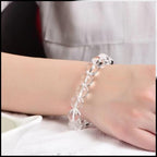 Handmade 8mm Beaded Bracelets For Men Protection Bracelet For Women Chakra Feng Shui Stretchy Handmade Lucky Money Stretchy Crystal Bracelets Best Gifts - color: Clear quartz