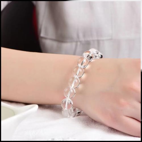 Handmade 8mm Beaded Bracelets For Men Protection Bracelet For Women Chakra Feng Shui Stretchy Handmade Lucky Money Stretchy Crystal Bracelets Best Gifts - color: Clear quartz