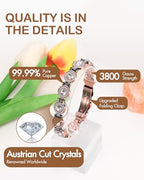 Feraco Pure Copper Bracelets for Women, 4X Ultra Strength Magnetic Bracelet with 3800 Gauss Neodymium Magnets & Dazzling Austrian Cut Crystals Stone, Adjustable Jewelry Gift - style: Sparkle Sphere - Copper