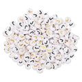 HARFINGTON 200 Pcs 4x7mm Acrylic Letter Beads, Round White Alphabet Beads Letter J, Alphabet Spacer Beads for Jewelry Making Bracelets Necklaces - style: Letter J