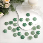 moonsix 10PCS Round Green Aventurine Cabochons Flatback CAB Gemstone Beads Crystal Flat Stone for DIY Craft Jewelry Making, 22mm - color: green, size: 22mm