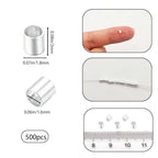 500Pcs 2mm Silver Crimp Beads Tube Set - Universal Positioning Columns Spacer Beads Metal Tube Loose Beads for DIY Jewelry Making and Necklace Bracelets Anklets Making(Silver) - color: Silver