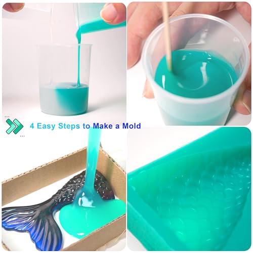 BBDINO Silicone Mold Making Kit, Super Elastic Liquid Silicone for Molds Making 3h Fast Cure 1 Gallon Kit (140.8oz) Translucent, 1A:1B Mixing Ideal for Molds Casting of Resin/Candle/Soap/Plaster - color: 141 Oz Clear
