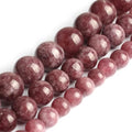 About 35pcs 10mm Natural Stone Beads Lepidolite Beads Crystal Gemstone for Jewelry Making, DIY Bracelet Necklace - color: Lepidolite, size: 10mm