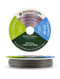 Mandala Crafts 49 Strand Beading Wire for Jewelry Making - 98 FT 24 Gauge Stainless Steel Braided Tiger Tail Wire for Bead Stringing - size: 49 Strands 24 Gauge 0.5MM 98FT