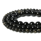 45pcs 8mm Natural Stone Beads Gold Obsidian Beads Energy Crystal Power Gemstone for Jewelry Making, DIY Bracelet Necklace - color: Gold Obsidian, size: 8mm