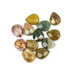 Cherry Blossom Beads Ocean Jasper Beads 12x15mm Faceted Top-Drilled Teardrop - 12 pcs/ 8 Inch Strand - color: Ocean Jasper