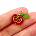 50pcs Glass Pendant Charms - Multicolor Theme Drops for Necklace Craft, Jewelry Making Supplies (Various Styles) - style: Apple