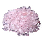 Natural 500 pcs Pink Quartz No Hole Undrilled Irregular Chip Gemstone Beads Rock Gravel Crystal Tumble Minerals Gravel Specimen Energy Decorative Stone Fish Tank Stone - color: Pink Quartz