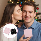 Jewellery Gift Box, 4 Pcs Ring Necklace Box Small Gift Boxes for Bracelets Earrings Necklaces Bracelet Drawer Organizer Square Pendent Storage Case for Birthday DIY Wrapping(Pink)
