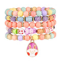 Emibele Colorful Stretch Bracelet Stack Boho Beaded Bracelet Set Heishi Surfer Bracelet Stackable Y2K Trendy Jewelry Friendship Multiple Set Women Fans - style: Colorful Easter 5PCS