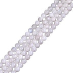 Gem-Inside 6MM Natural Blue Rainbow Moonstone AAA Grade Genuine Gemstone Beads for Jewelry Making 15" - color: Aaa White Moonstone, size: 6mm