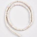 170pcs 4x2mm Natural White Turquoise Disk Rondelle Spacer Stone Semi Precious Gemstone Loose Beads for Jewelry Making 15 Inch - color: White Turquoise