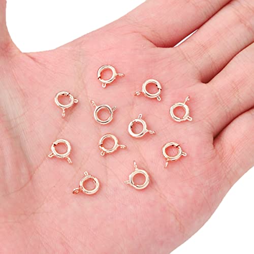 BEADIA Rose Gold Plated Spring Clasps Non Tarnish 7mm 20pcs for Jewelry Making Findings - color: Spring Clasps Rose Gold, size: 7mm