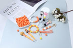MAIBAOTA 120 Pcs Orange Silicone Beads 15 mm for Keychain/Pens/Bracelet/Necklace Making - Focal Loose Rubber Round Bulk Craft Supplies (With Boxed Kits) - color: Orange