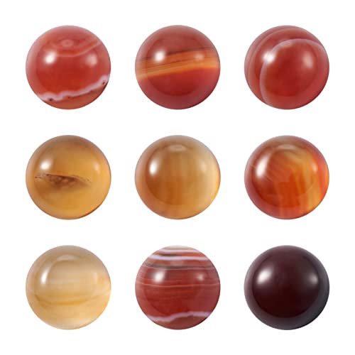 Crafans 50Pcs 6mm Half Round Gemstone Cabochons Natural Agate Flat Back Stone Cabochons Domes No Hole Healing Power Stone Chakra Crystal Beads for Jewelry Making - color: Agate, size: 6mm